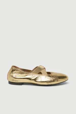 Bettina Ballet Flats in Gold Leather Fashion Mood Lightweight Comfort