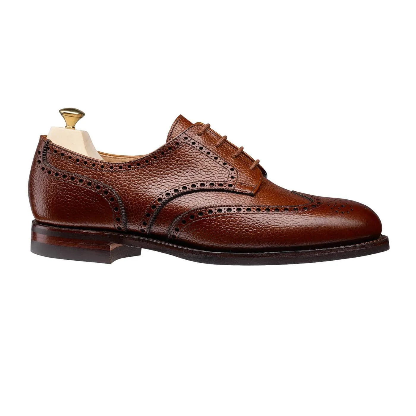 Hattie Tan Scotch Grain Leather Accent Durable Workday Wear