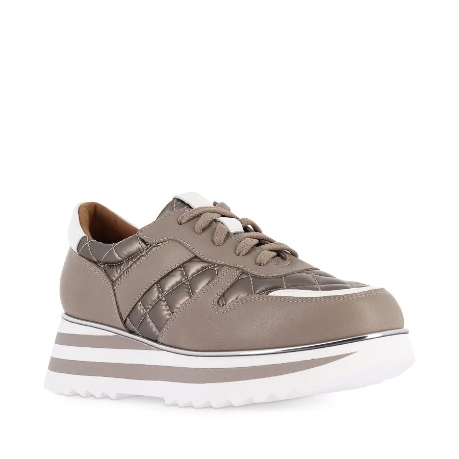 Simple Style Good Traction HELENA - DARK STONE LEATHER / DARK STONE NYLON