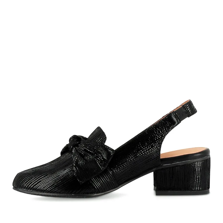 Sleek Look Toe Cap AUSTEN - BLACK SHIMMER LEATHER