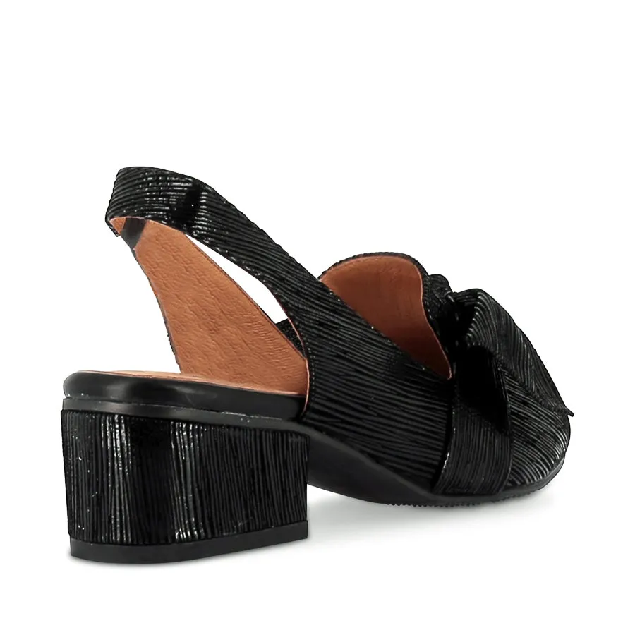 AUSTEN - BLACK SHIMMER LEATHER Chic Footwear Shock Absorbing Footwear