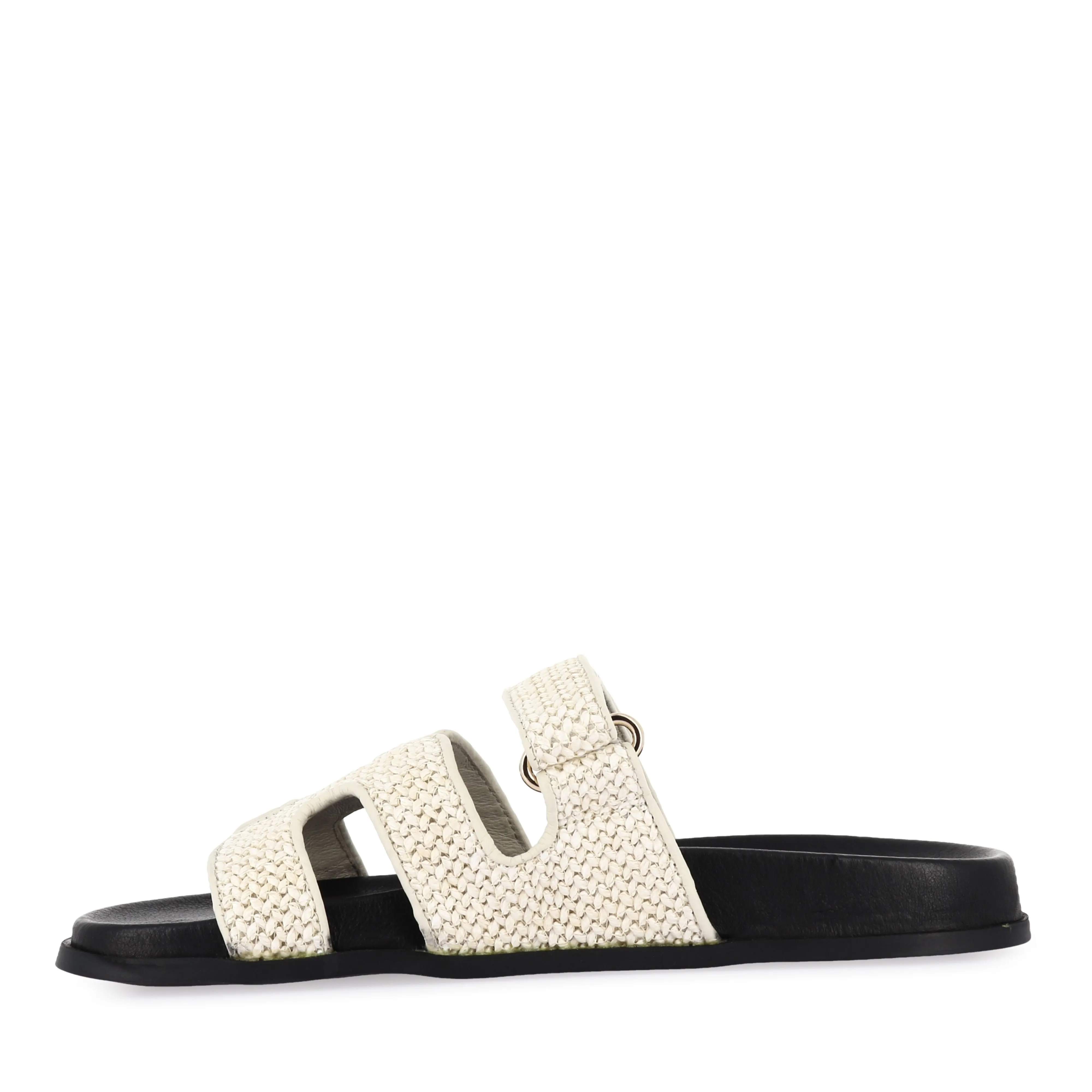 HAYZLEN - CREAM BLACK WOVEN LEATHER Comfort Fit System