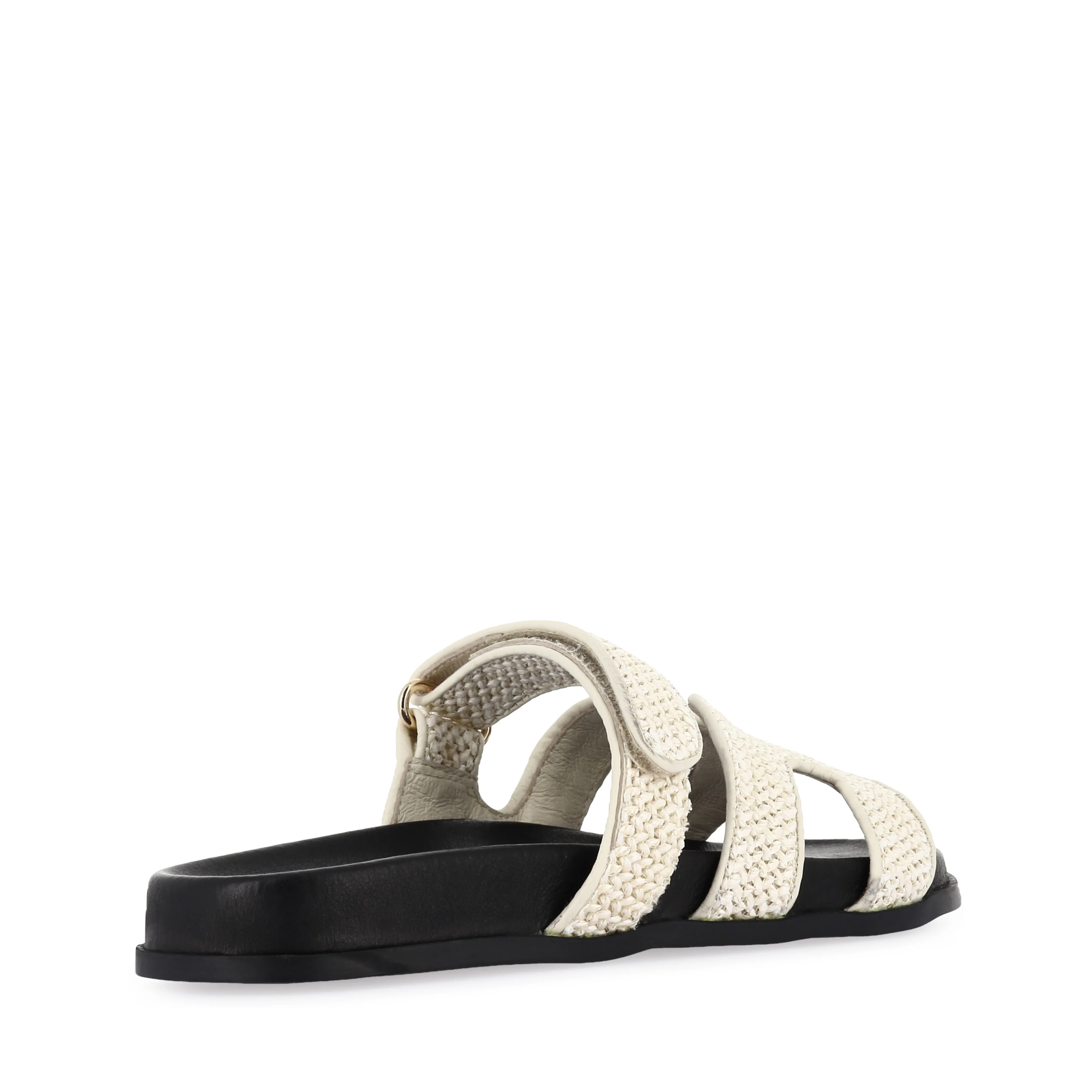 HAYZLEN - CREAM BLACK WOVEN LEATHER Comfortable Material