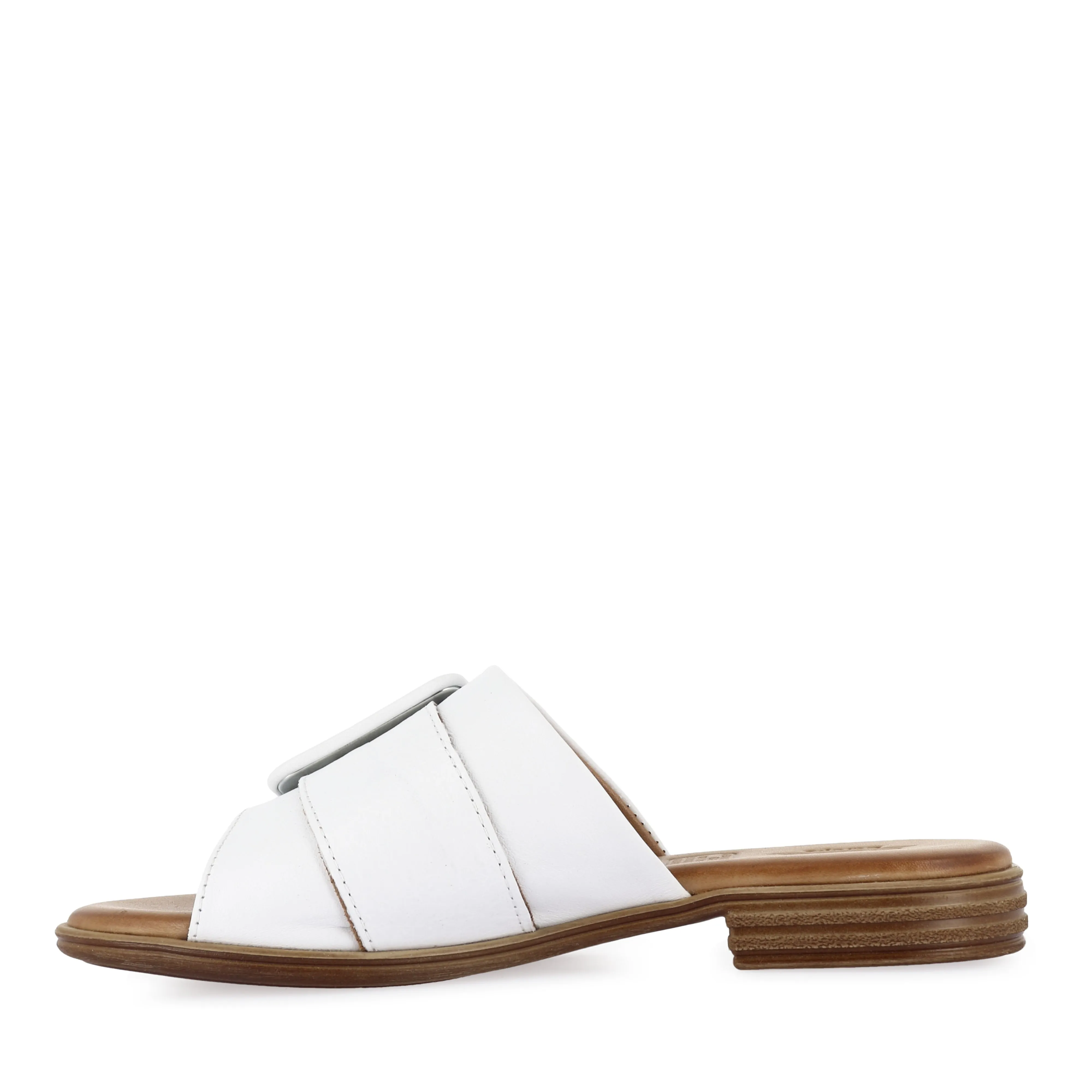Stylish Slides Effortless Beach Wear MILEY - WHITE LEATHER