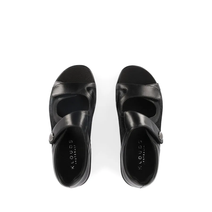 ALEXA - BLACK STRETCH Fashionable Flats Modern Aesthetic
