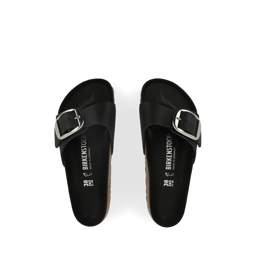 Zipper Closure FlexGrooves MADRID BIG BUCKLE - BLACK OILED LEATHER