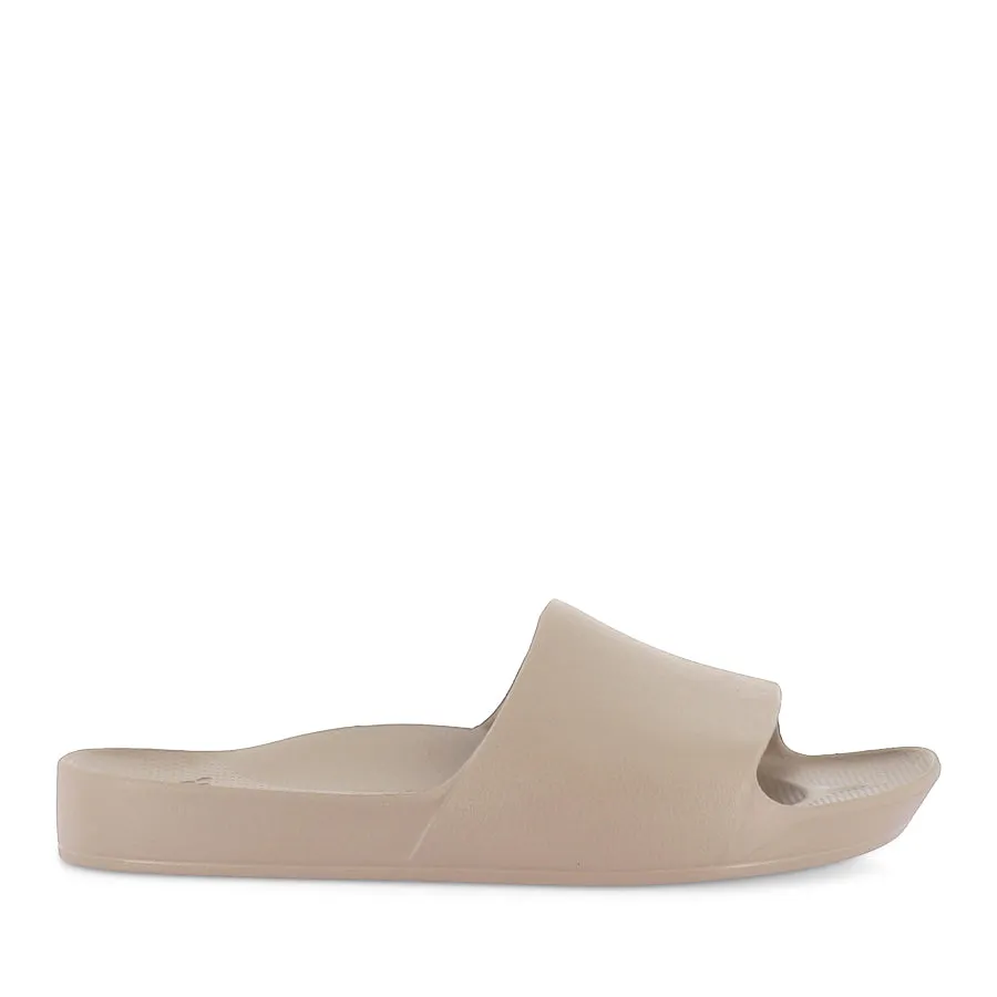 Cozy Walk Instant Wear Footwear ARCH SUPPORT SLIDES - TAUPE