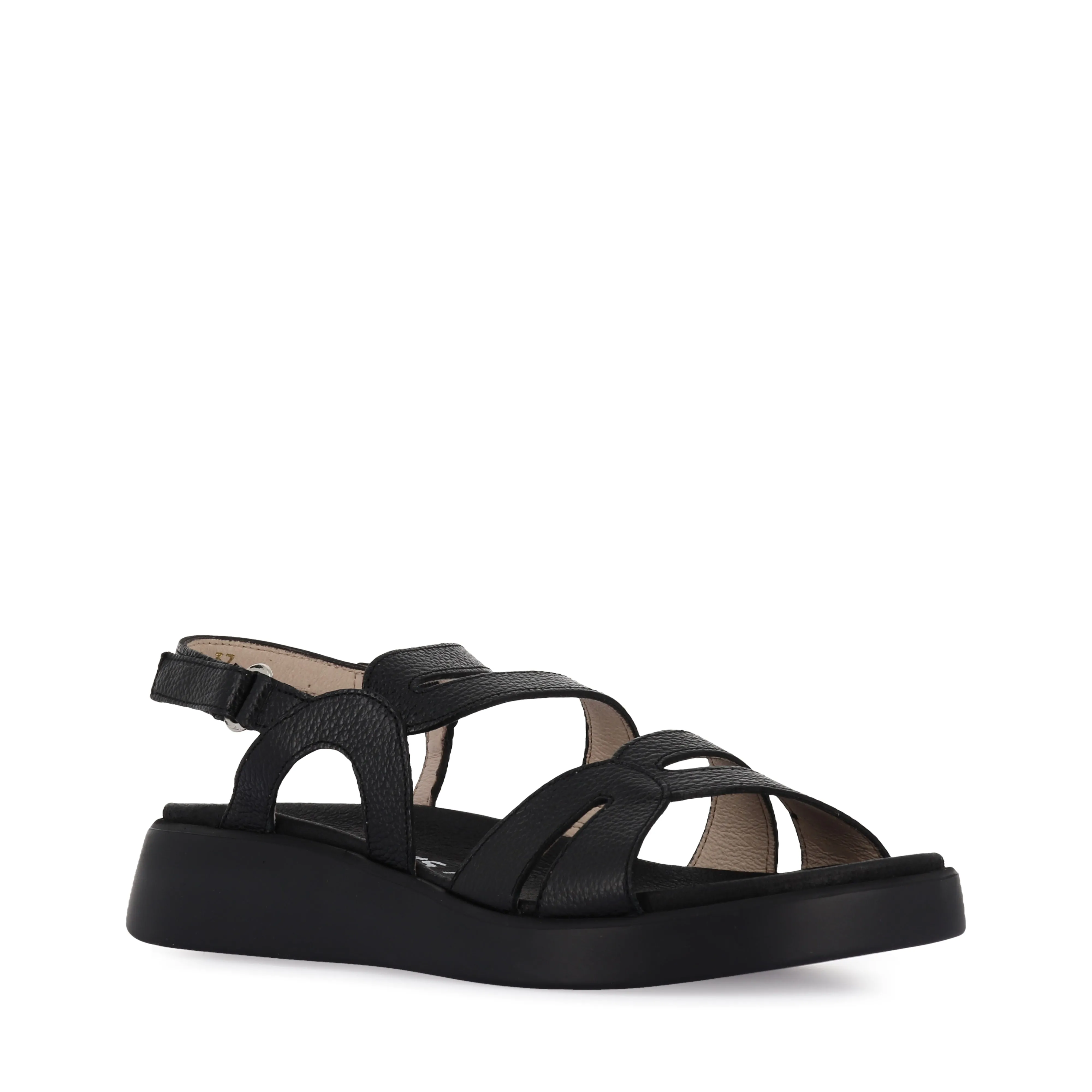 CAYLEE C-6534 - BLACK LEATHER Casual Sandals Water-resistant