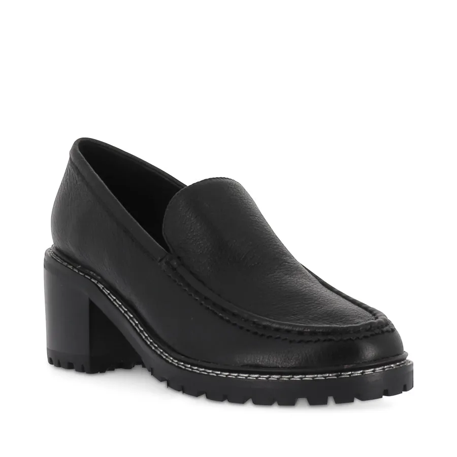BONNEE - BLACK BLACK LEATHER Two-Tone Design