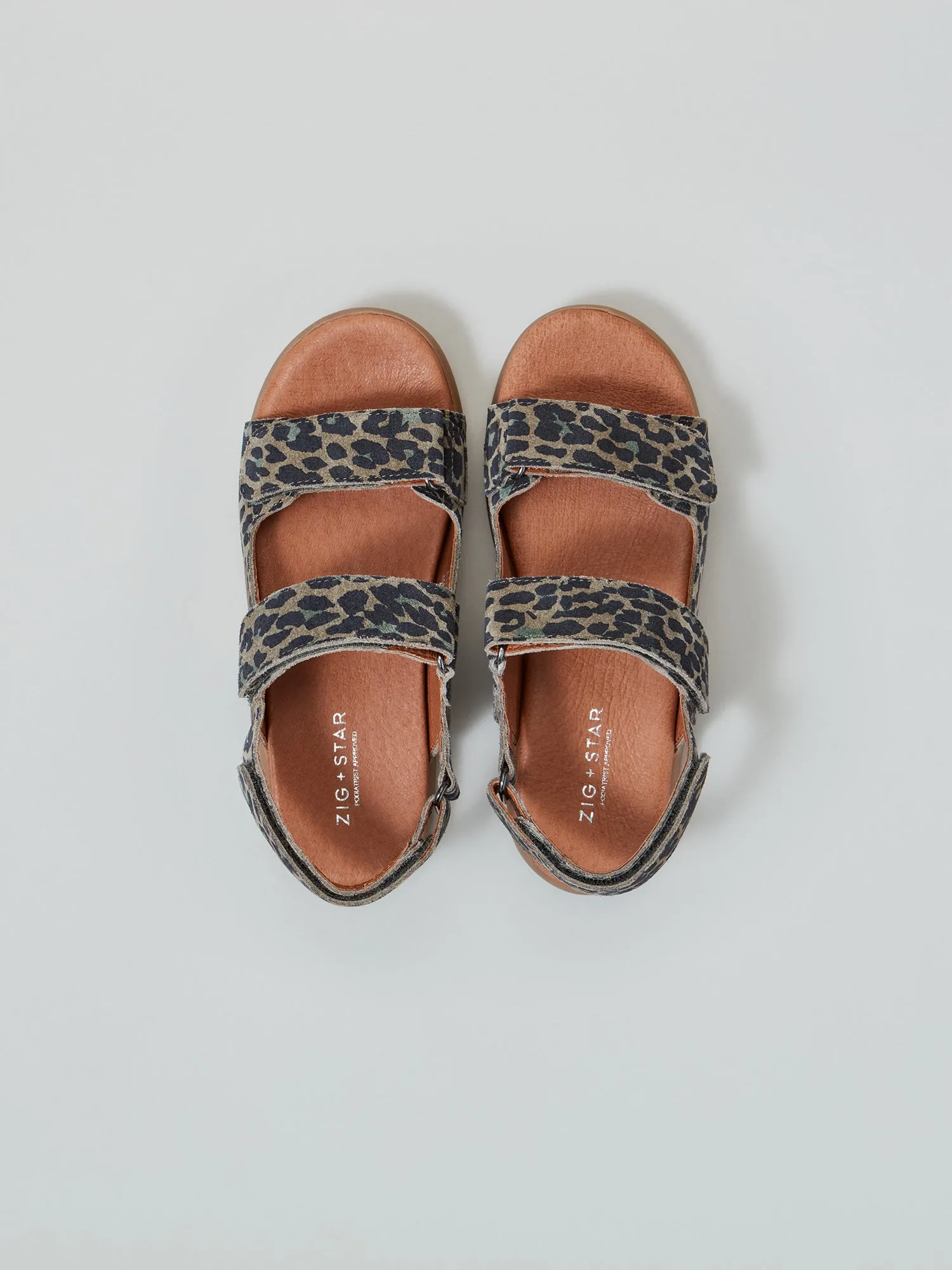Trendy Footwear For Travel Sleek Vacation Sandals Solar Junior Strap Sandal Khaki Camo Animal
