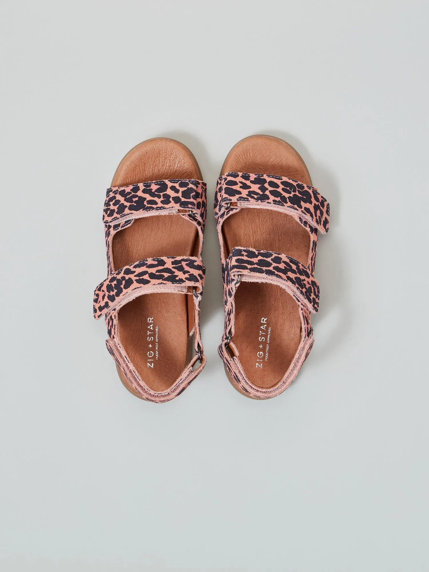 Foot-Friendly Shoes Solar Junior Strap Sandal Pink Animal