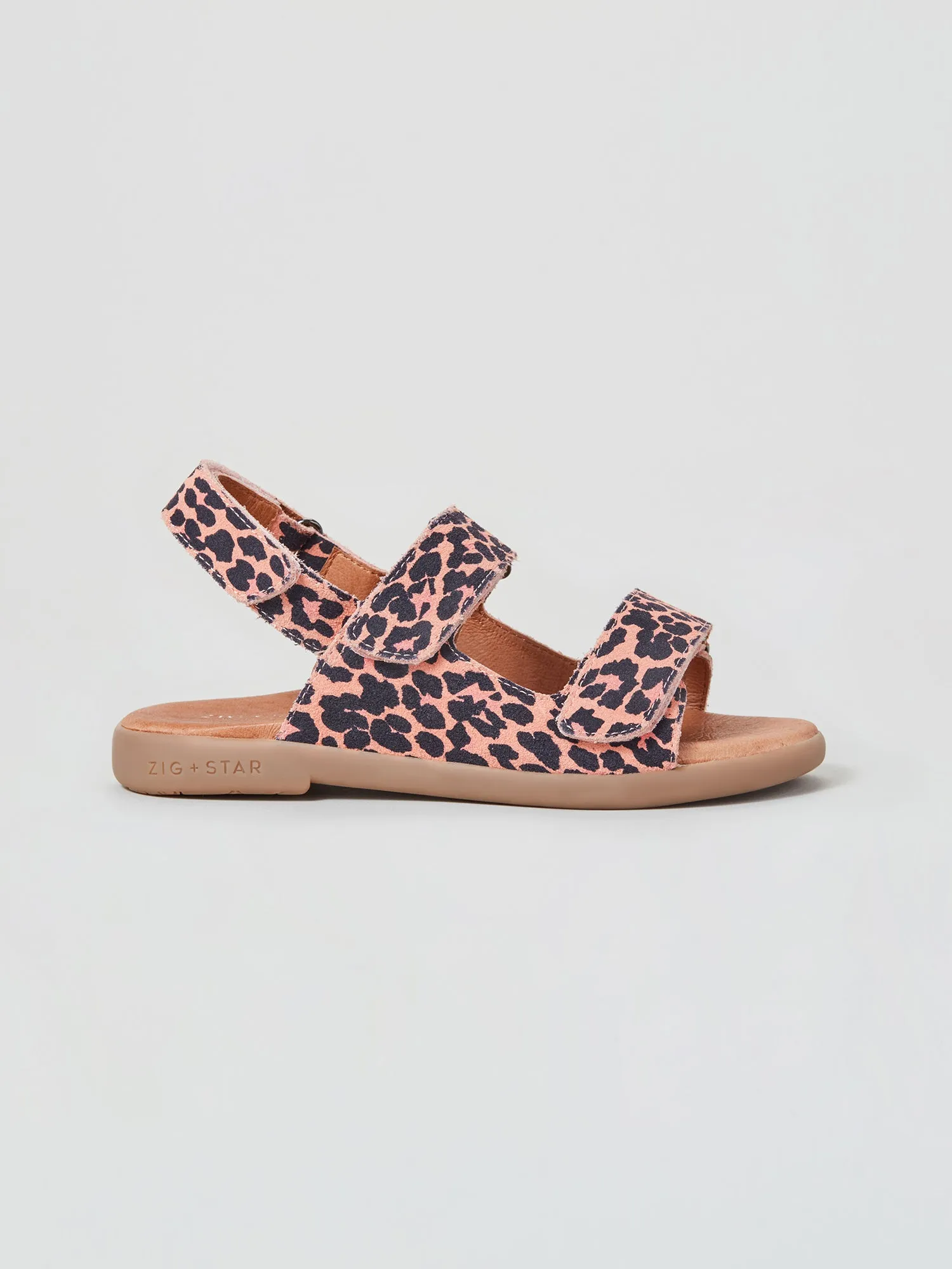 Solar Junior Strap Sandal Pink Animal Comfort and style Soft Footbed