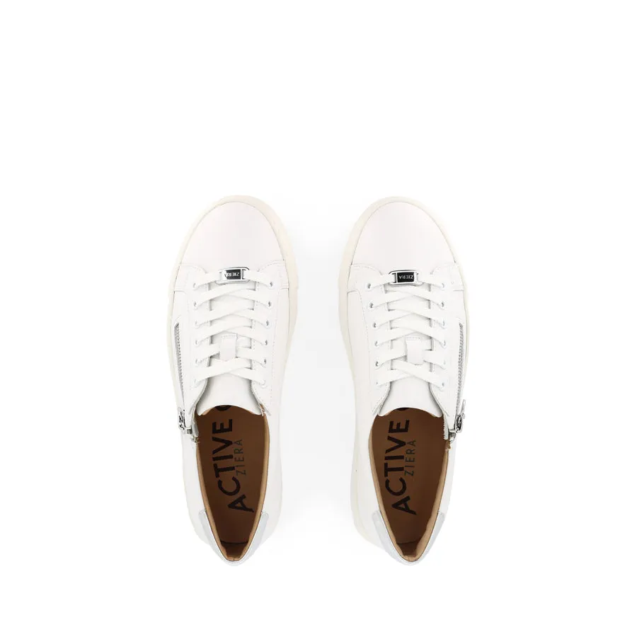 PAMELA XF - WHITE SILVER LEATHER Stable All Walks
