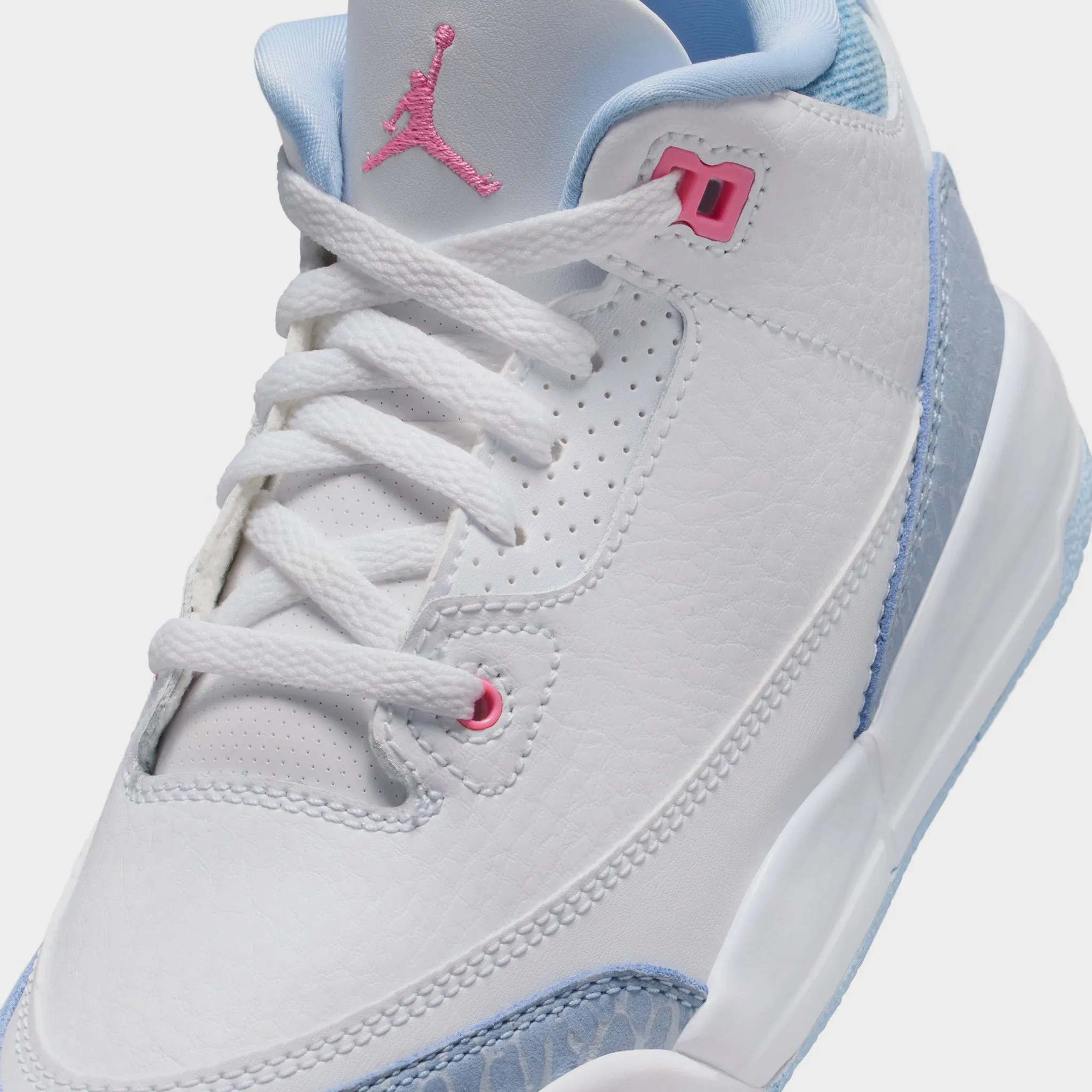 Jordan 3 Retro PS White / Pink Glow - Cobalt Bliss Mid   Top Style