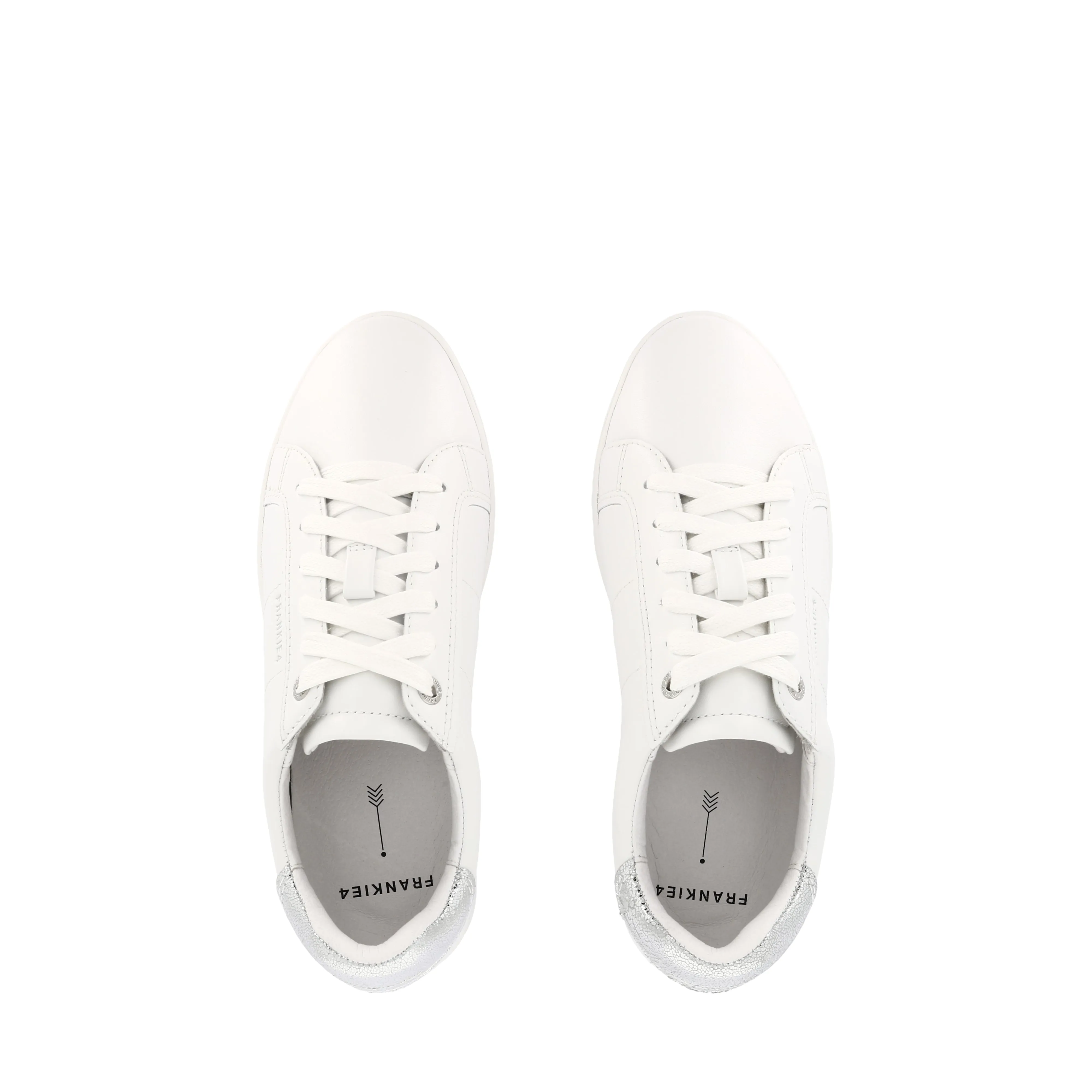 JACKIE V - WHITE/SILVER LEATHER Eco Friendly Fabric
