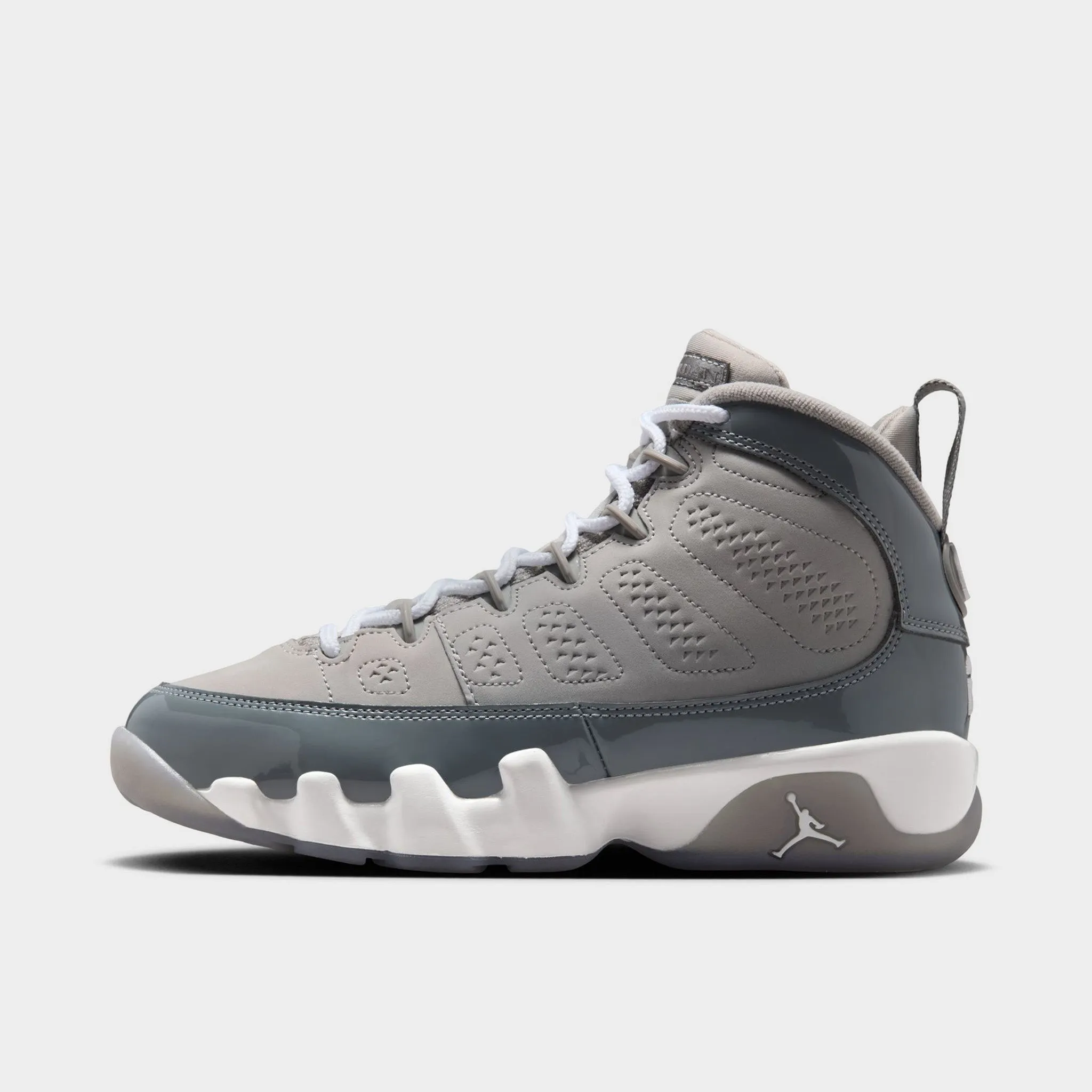 Cushioned Base Jordan 9 Retro GS Medium Grey / Cool Grey - White