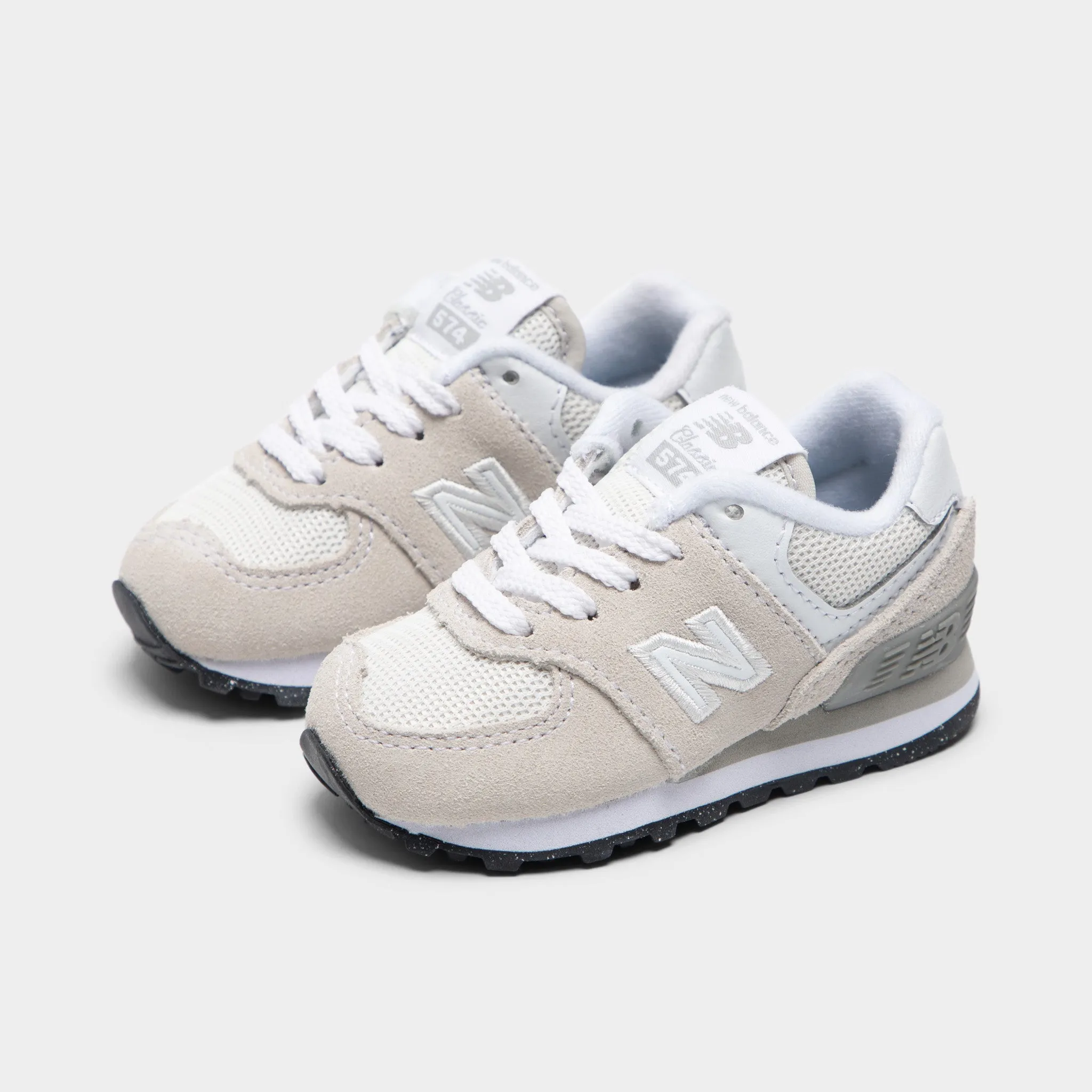 worker - style New Balance Infants' 574 Light Grey / White