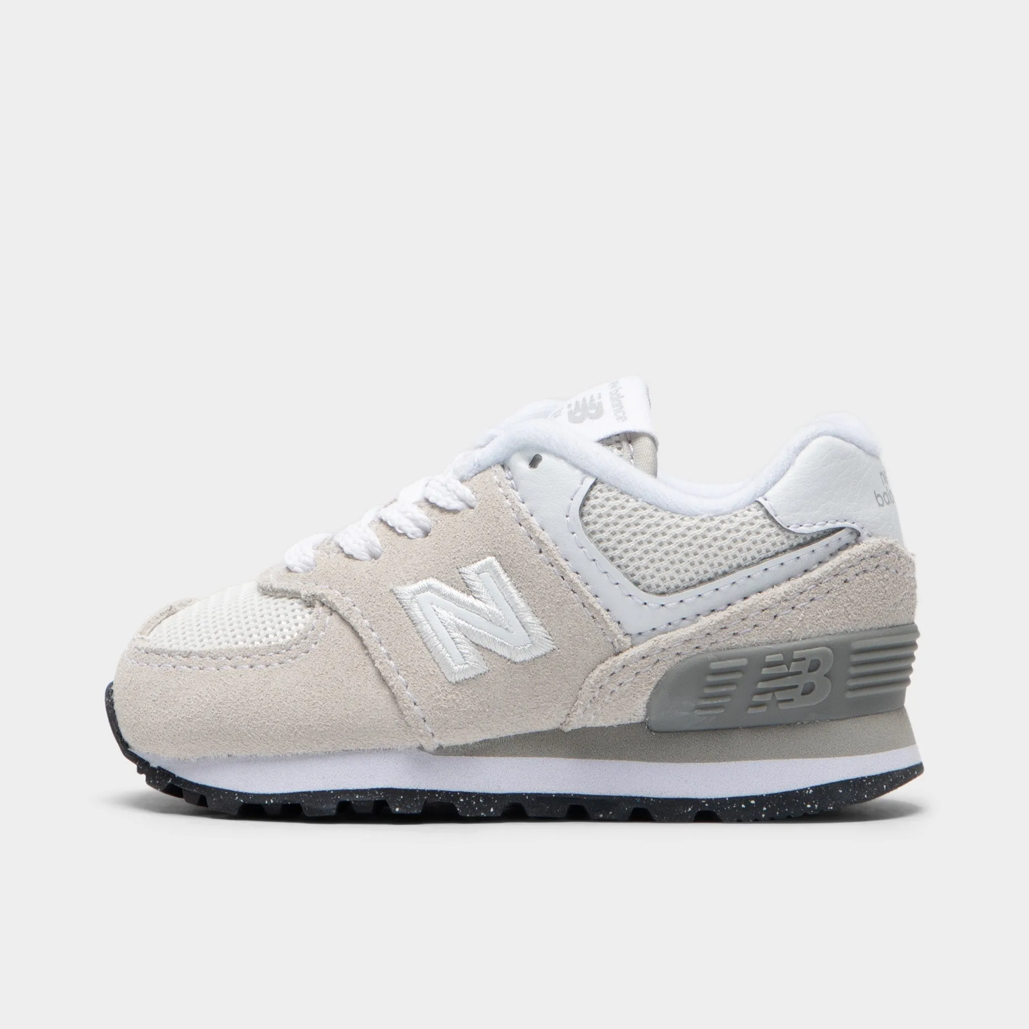 New Balance Infants' 574 Light Grey / White Durable flexibility volleyball players' bounce