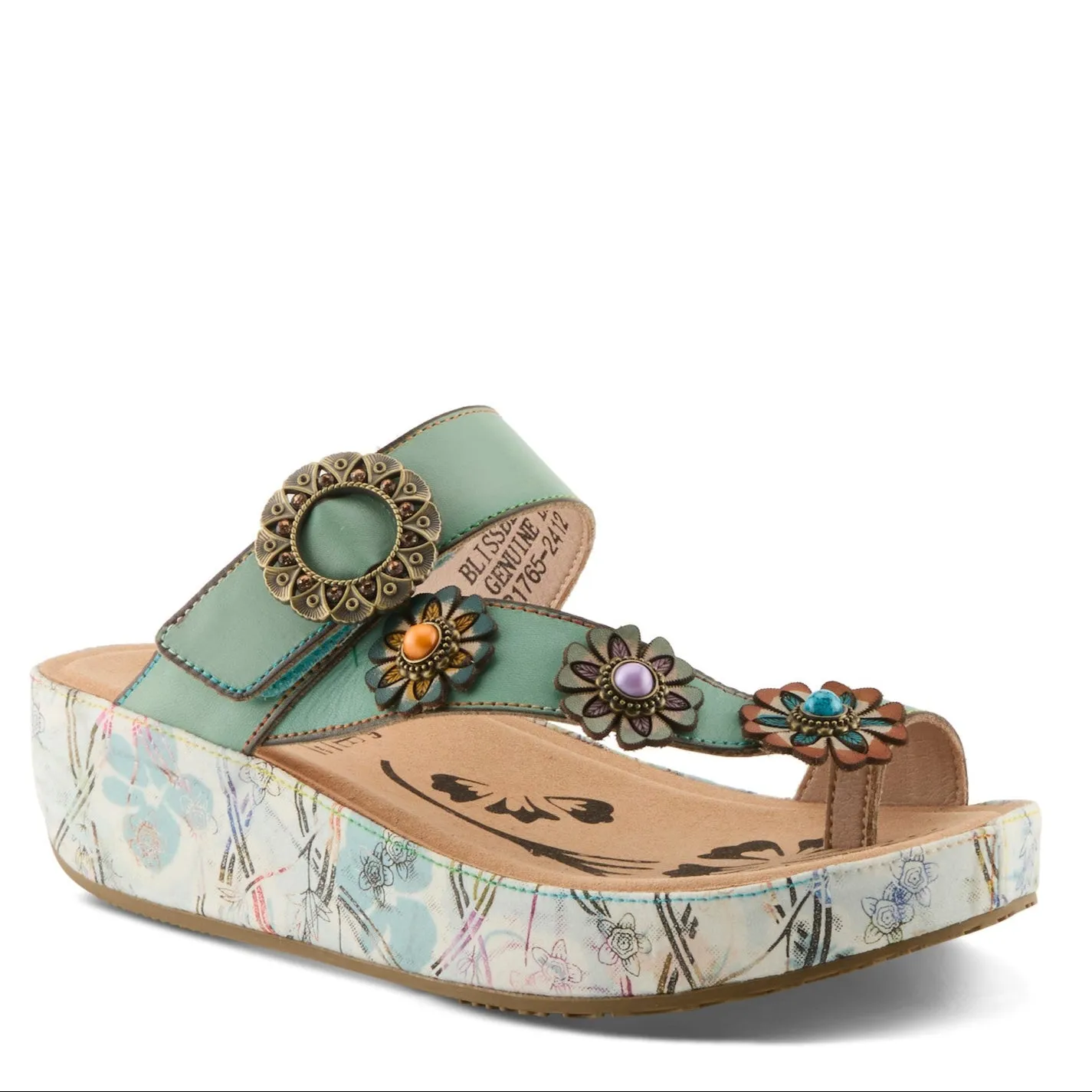 SPRING FOOTWEAR BLISSBLOOM - MINT GREEN Italian Glam Silver Shine