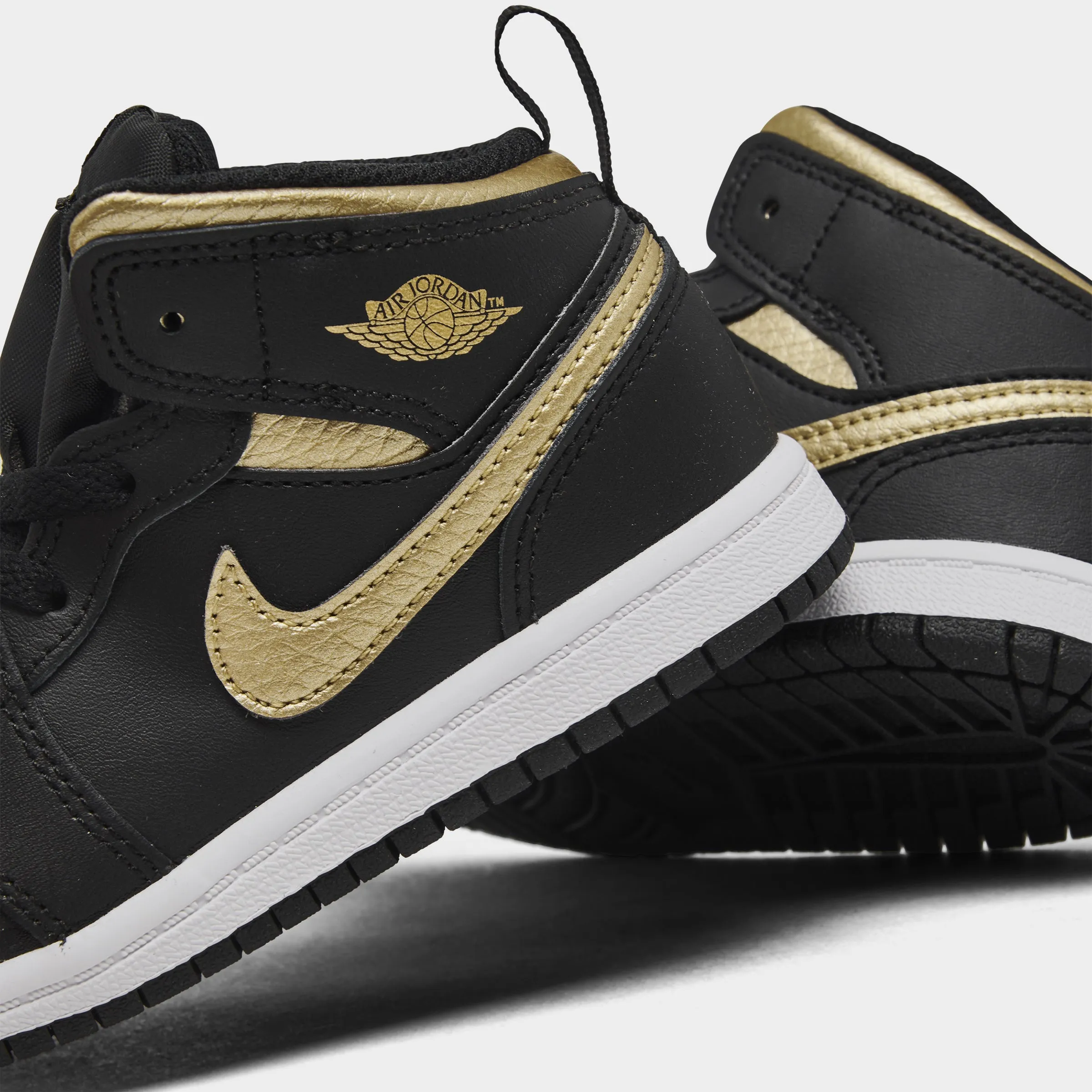 Hard Surface Jordan 1 Mid TD Black / Metallic Gold - White