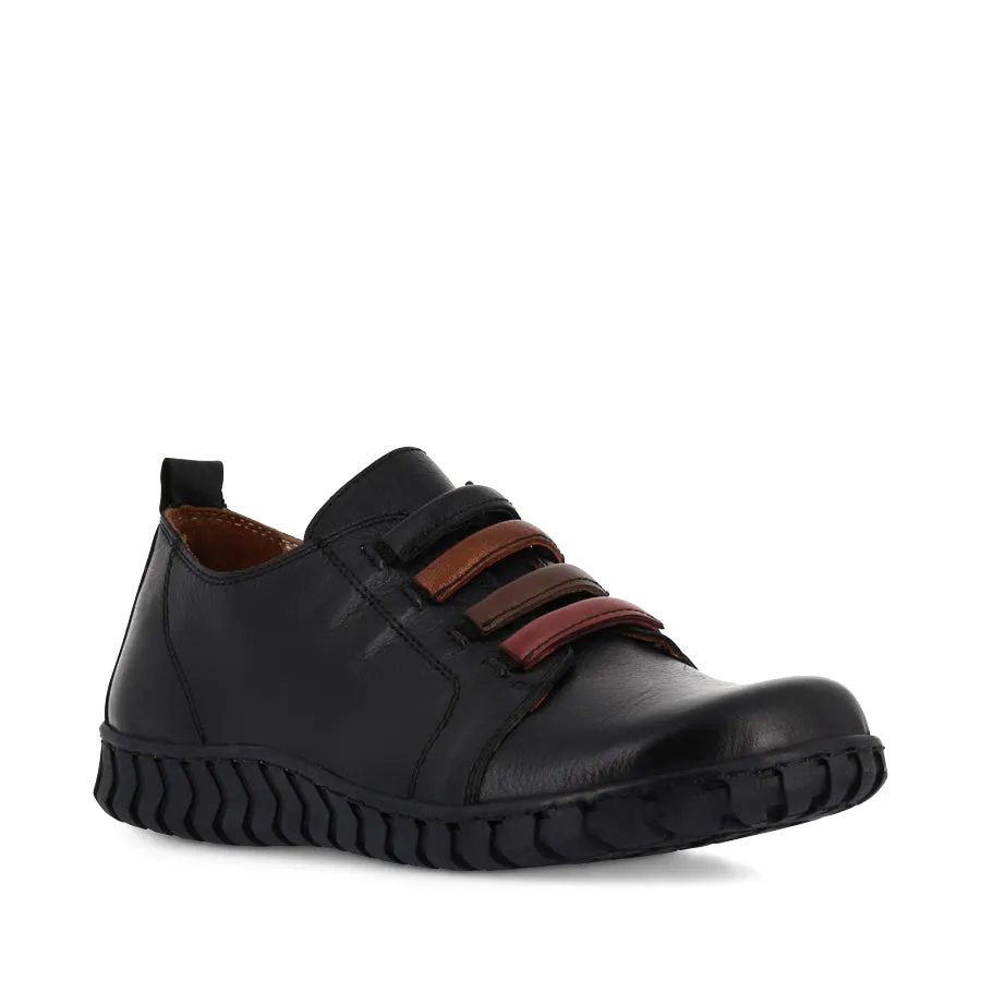 KINSLEY - BLACK MULTI LEATHER Cushioned Midsole Tech Soft Cushioning