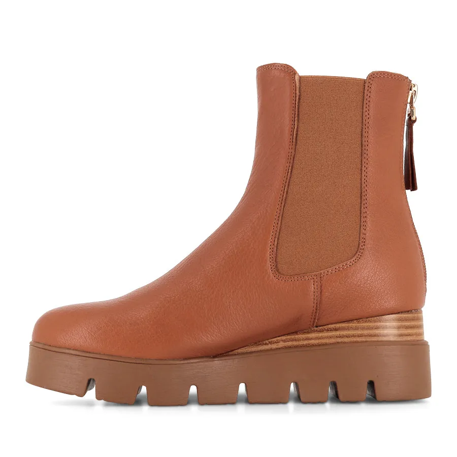 Suede Material RINNIT - DARK TAN LEATHER