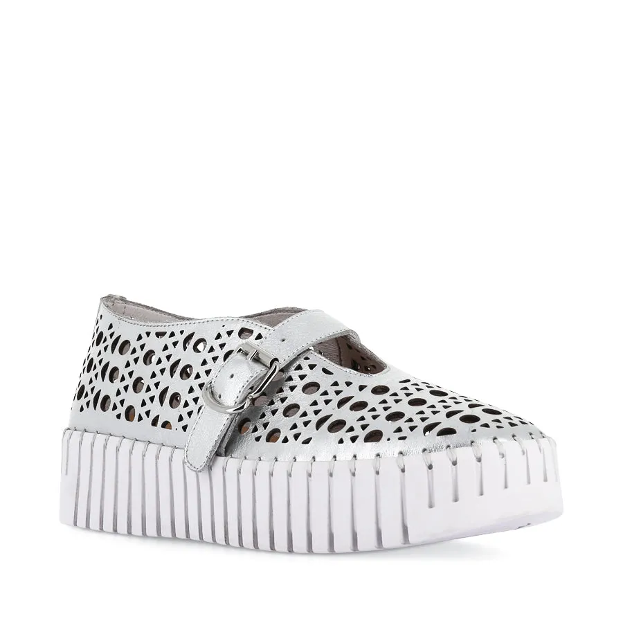 Elastic Strap BANDA - SILVER LEATHER