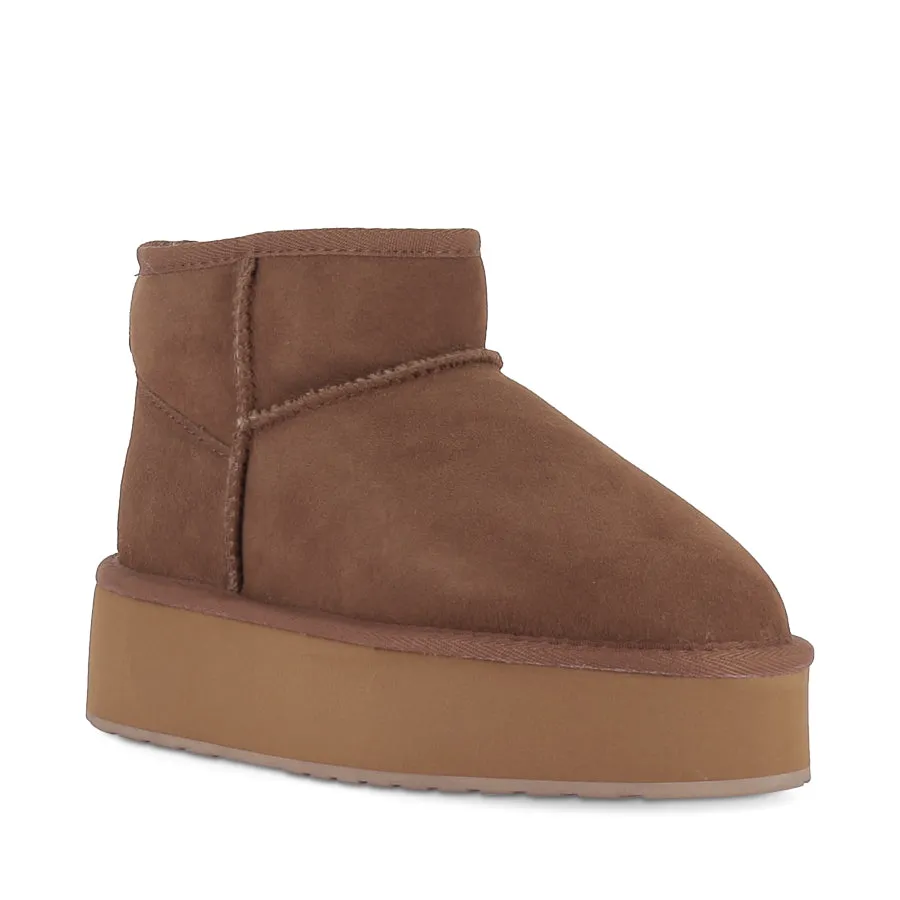 Cozy Slip-On Shoes STINGER MICRO PLATFORM - CHESTNUT