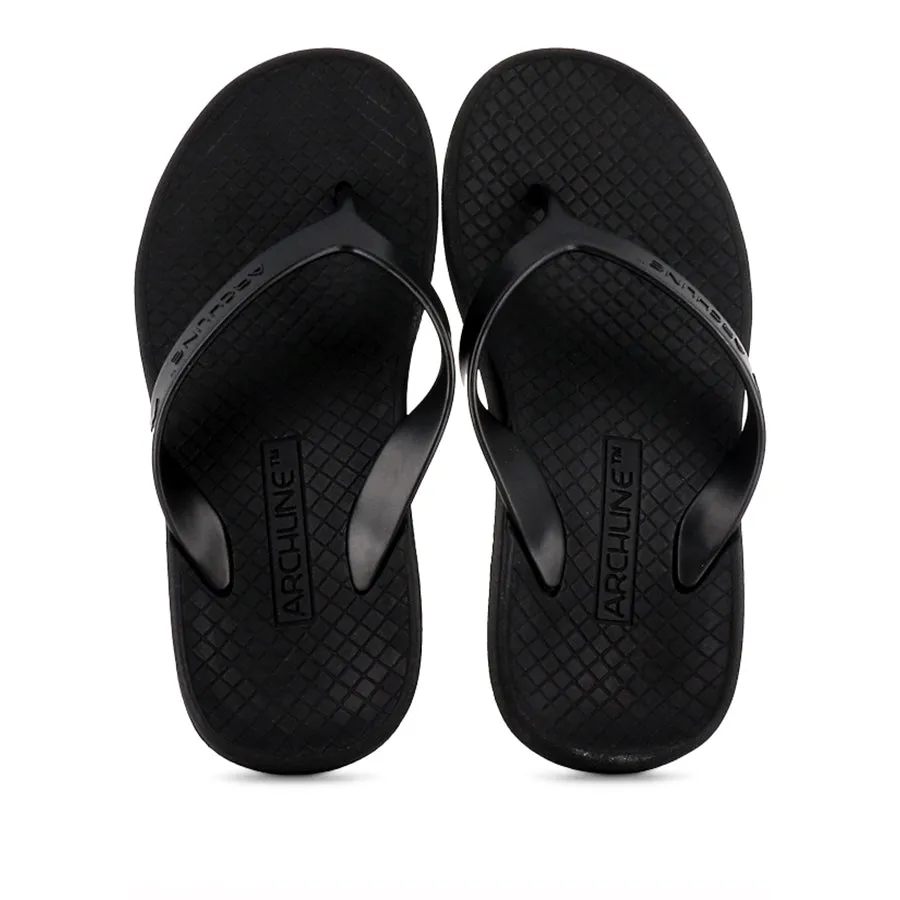 ORTHOTIC BALANCE FLIP FLOPS - BLACK Breathable Flats Functional Design