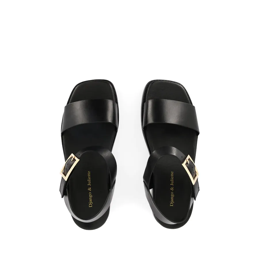 Low Profile ELISSAY - BLACK BLACK LEATHER