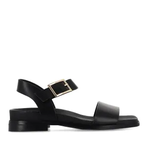 Fashionable Travel Shoes Casual Flats ELISSAY - BLACK BLACK LEATHER