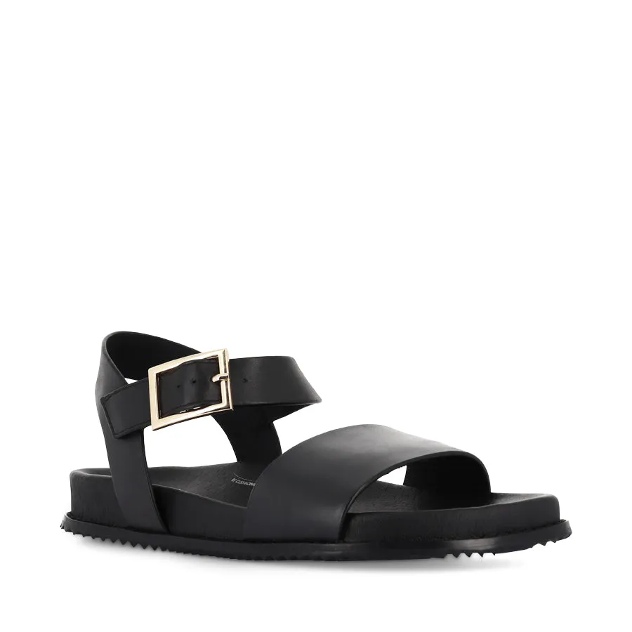 HAMMIL W - BLACK LEATHER Shell Trim Toe Freedom