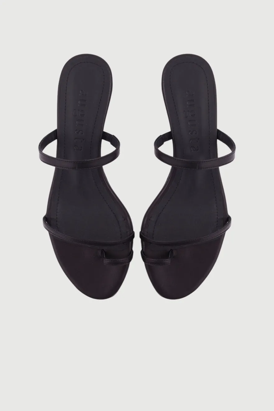 Daisy Sandals in Black Leather Cozy Fit