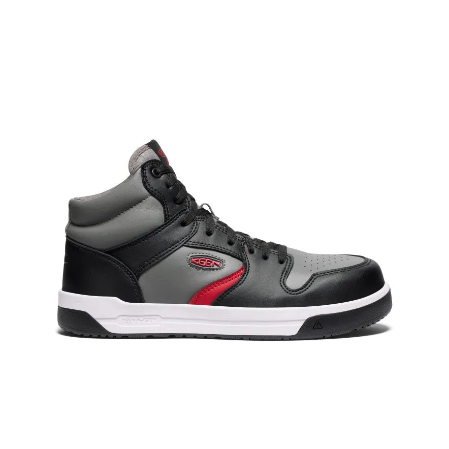 rubber Rough texture Men's Overton Mid Work Shoe (Carbon Toe)  |  Steel Grey/Black