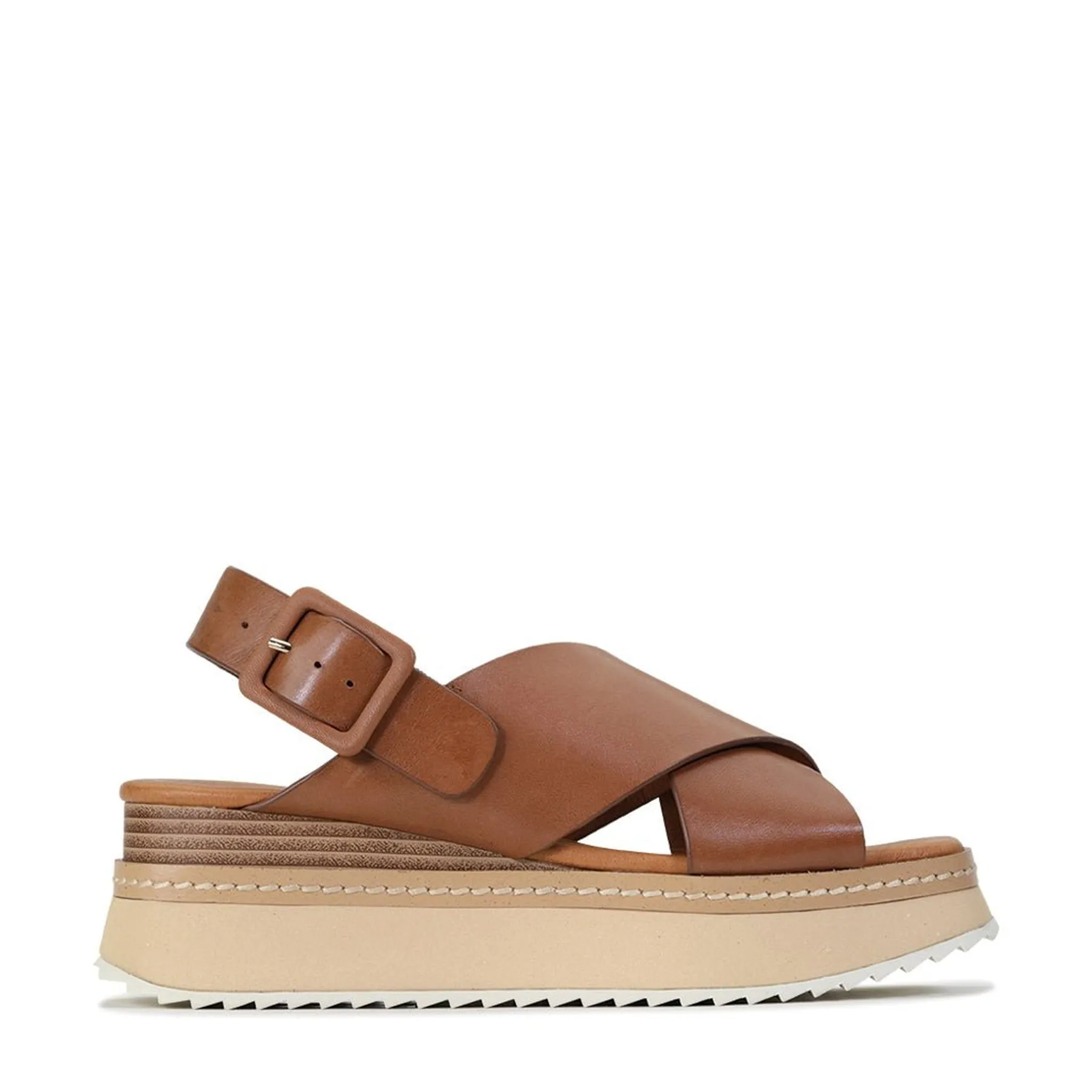 Minimalist Design High Glow TONALITIES LEATHER PLATFORM WEDGE SANDALS