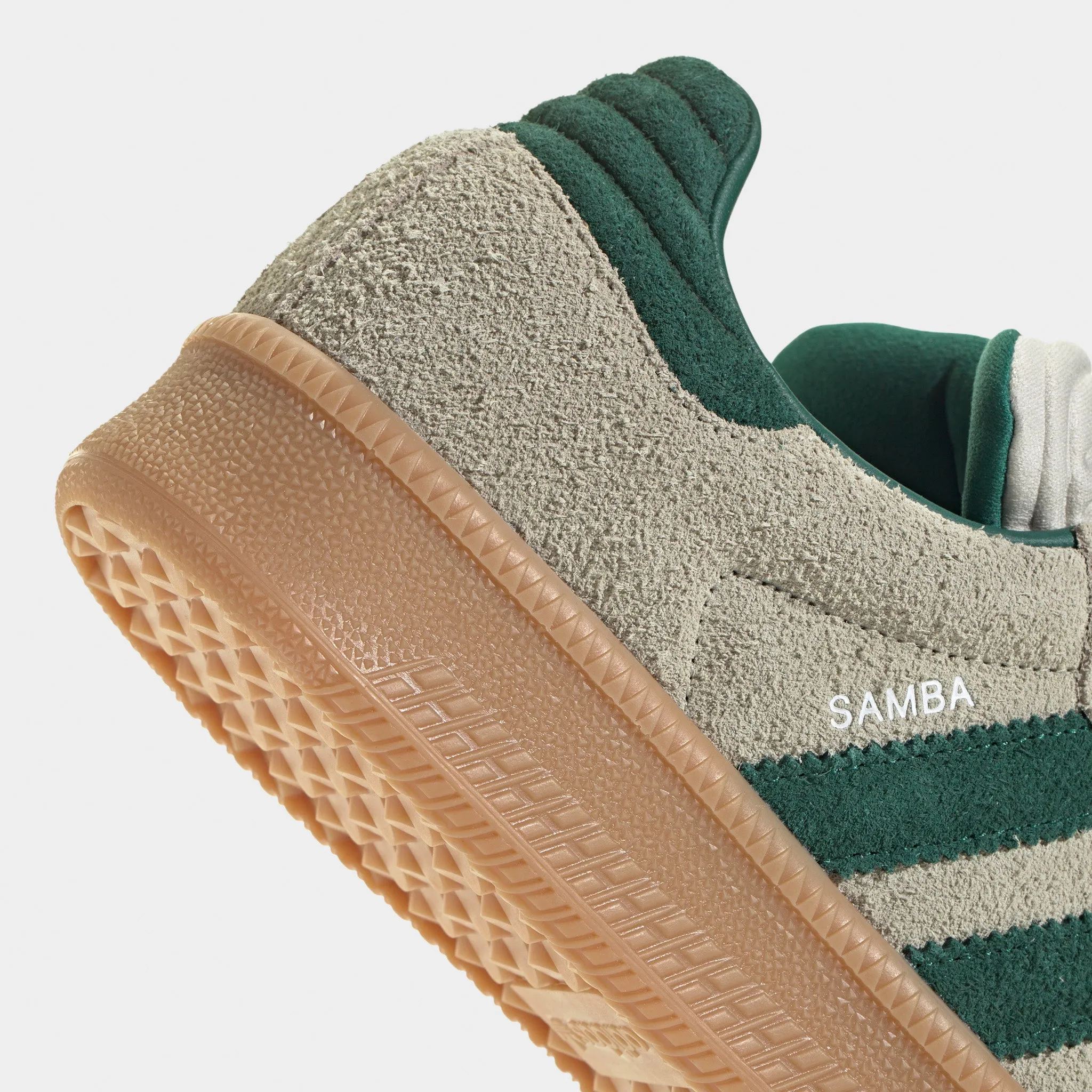 adidas Samba XLG Putty Grey / Collegiate Green - Gum Recycled Synthetic Upper
