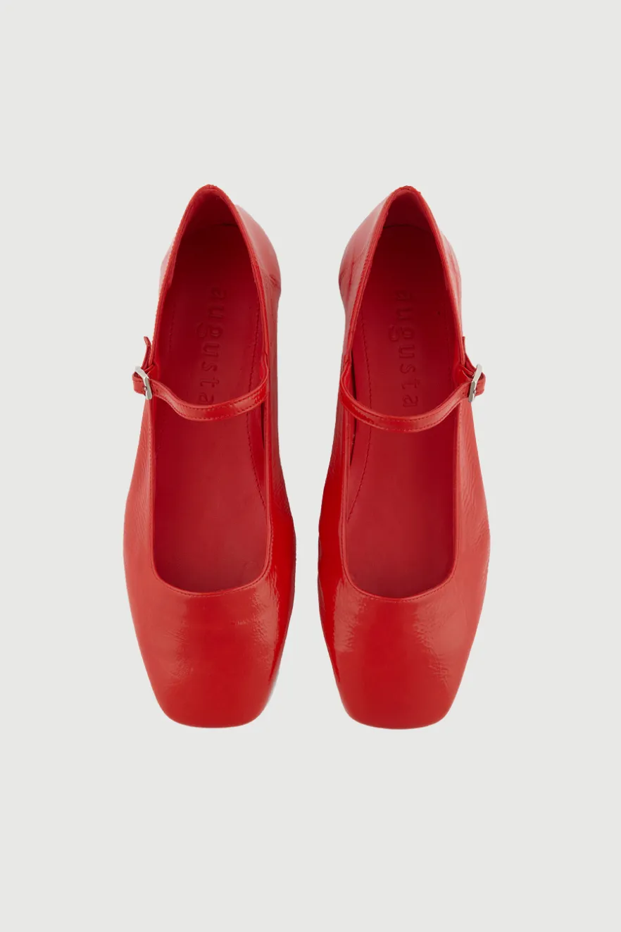 Innovative multiple pockets Julieta Mary Janes in Red Patent Leather