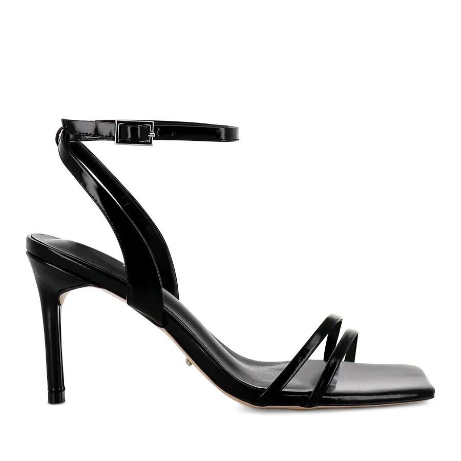 Reinforced Elastic Material CAMELIA - BLACK PATENT