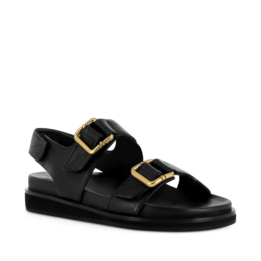 THOMPSON - BLACK LEATHER Long Step Breathable Walking Shoes