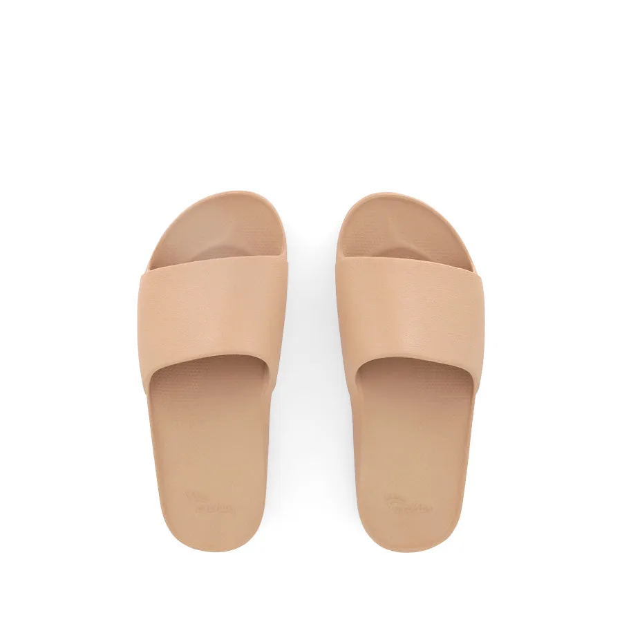 Water Resistant Comfortable elasticity ARCH SUPPORT SLIDES - TAN