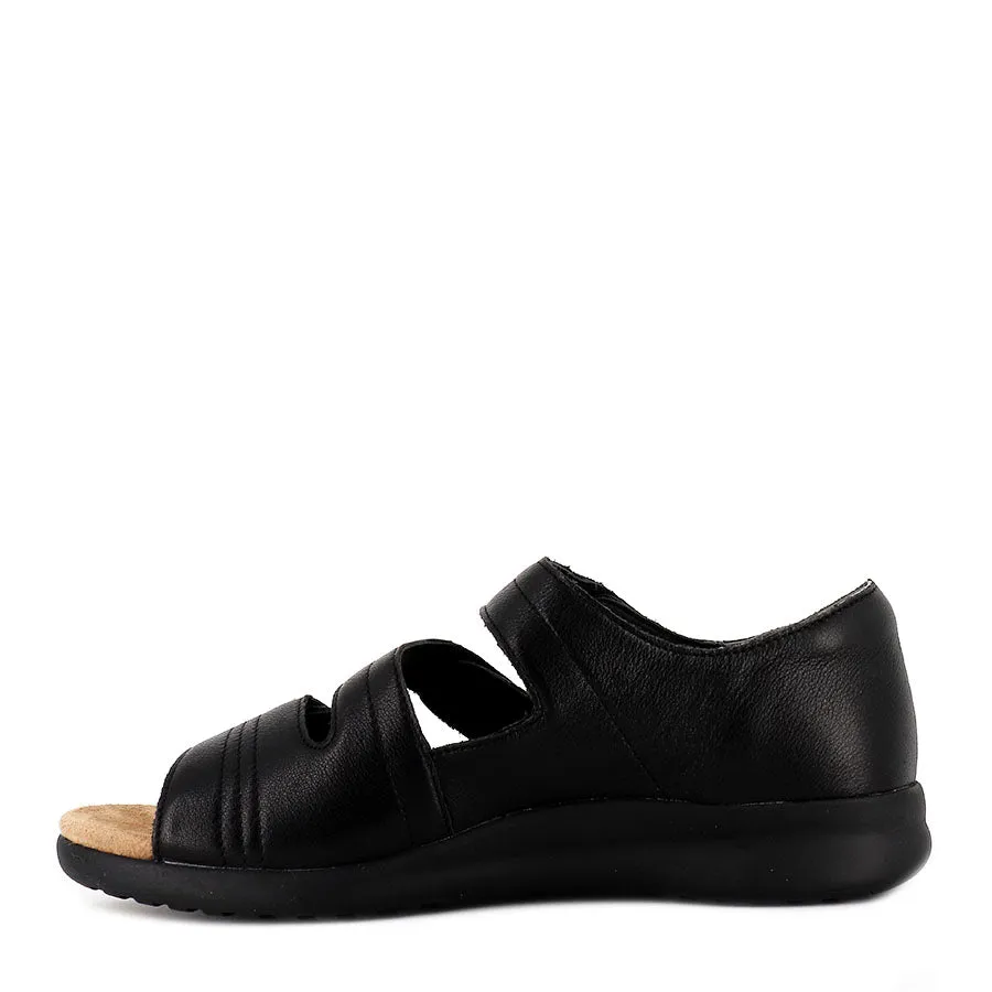 Flex Comfort Supportive And Stylish BARDOT XW - BLACK LEATHER