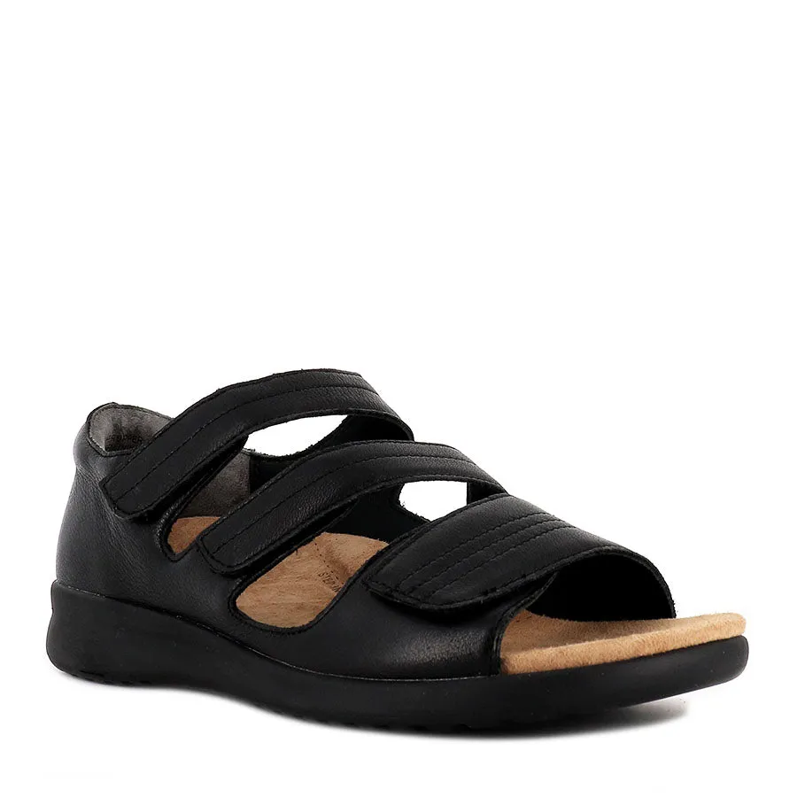 BARDOT XW - BLACK LEATHER Functional Soft Footbed