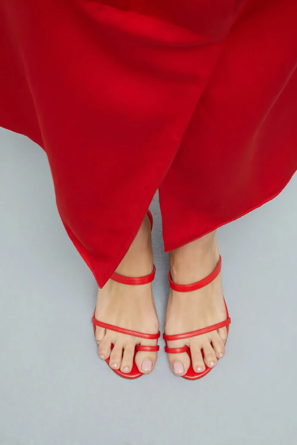 Bloom Step Daisy Sandals in Red Leather