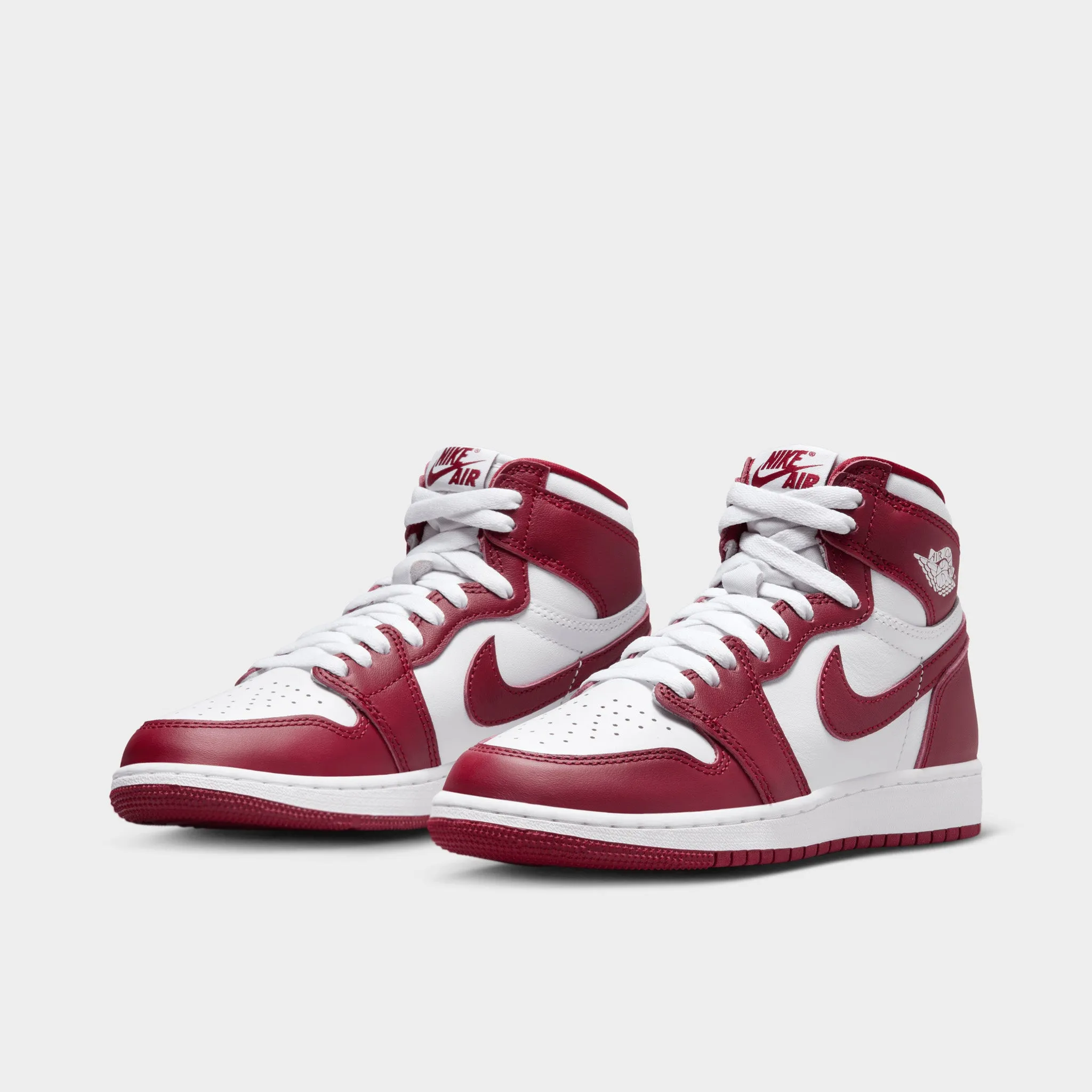 Breathable Knit Fabric Foot Arch Jordan 1 Retro High OG GS White / Team Red