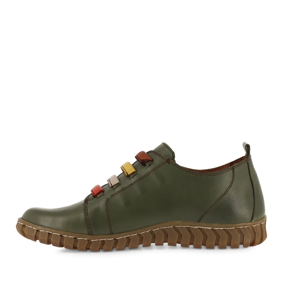 Fresh Touch Lace   Up KINSLEY - OLIVE MULTI LEATHER