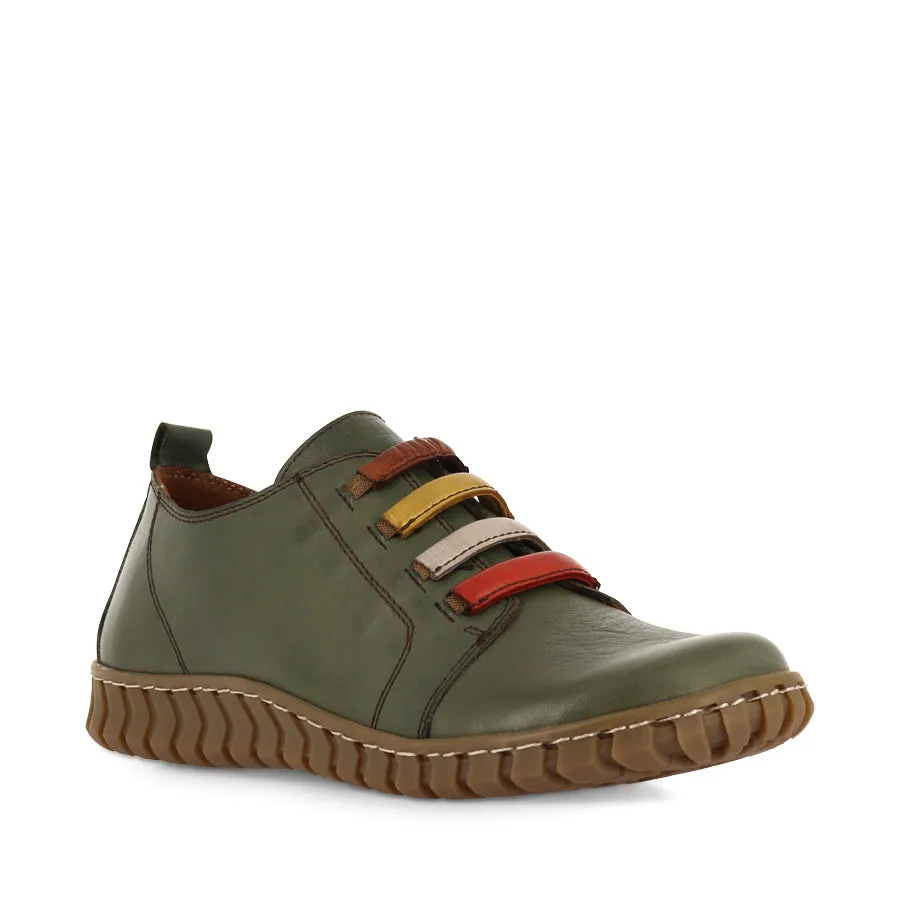 Work Style KINSLEY - OLIVE MULTI LEATHER