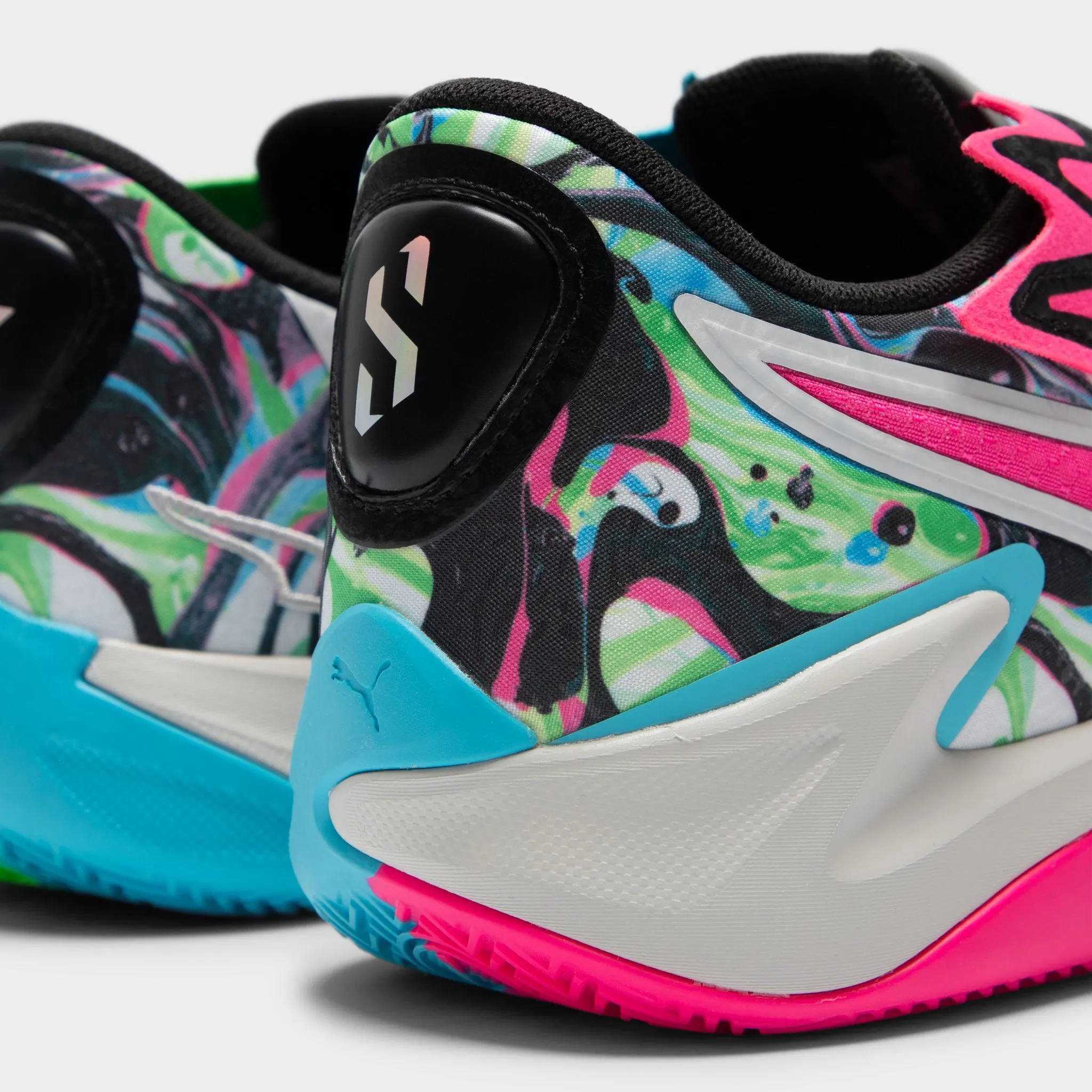 PUMA Scoot Zeros II Green / Black - Pink High Jump breathable insole