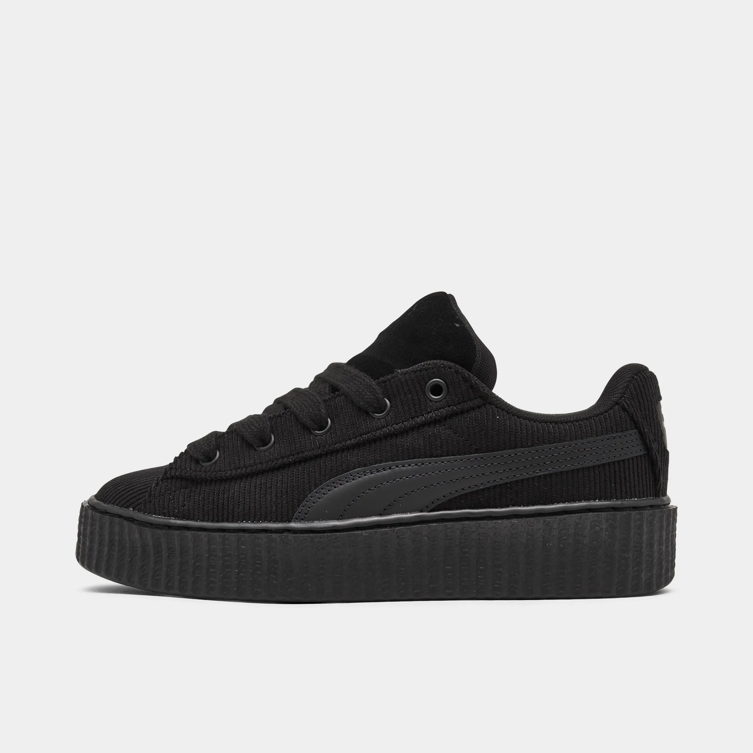 PUMA x FENTY Juniors' Creeper Phatty Corduroy Black / Gold Wide Base Platform