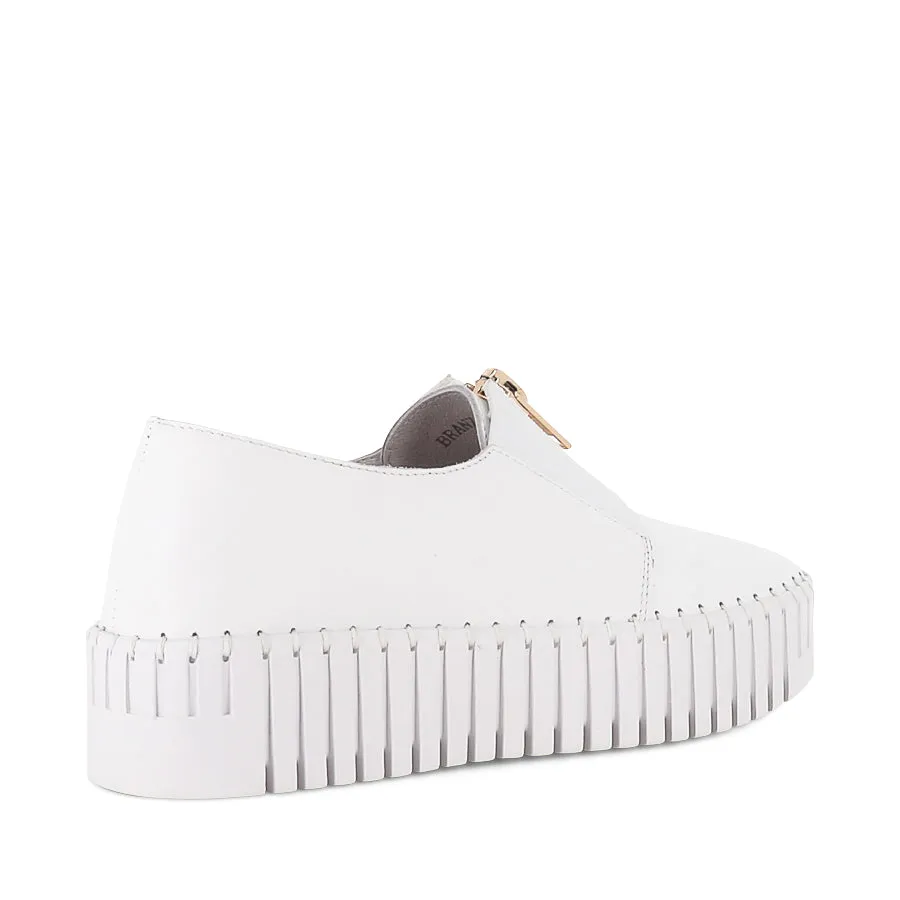 BRANZA - WHITE LEATHER Strong Stitching