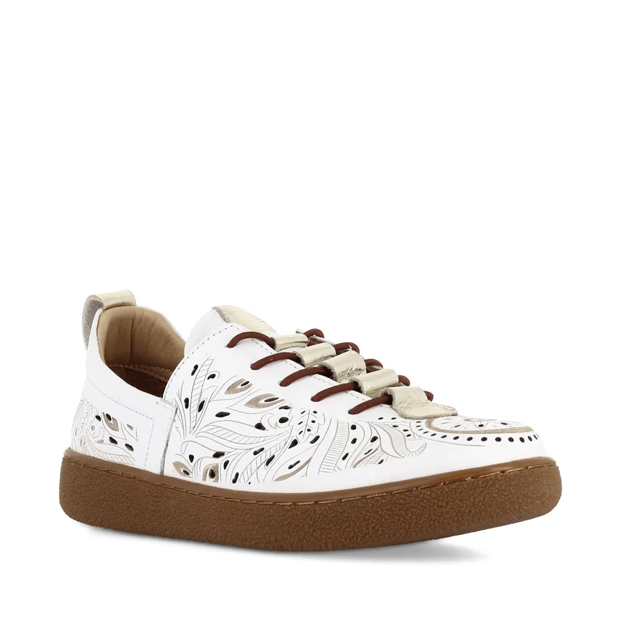 training shoes Stretch Entry TAIT - WHITE/GOLD LEATHER